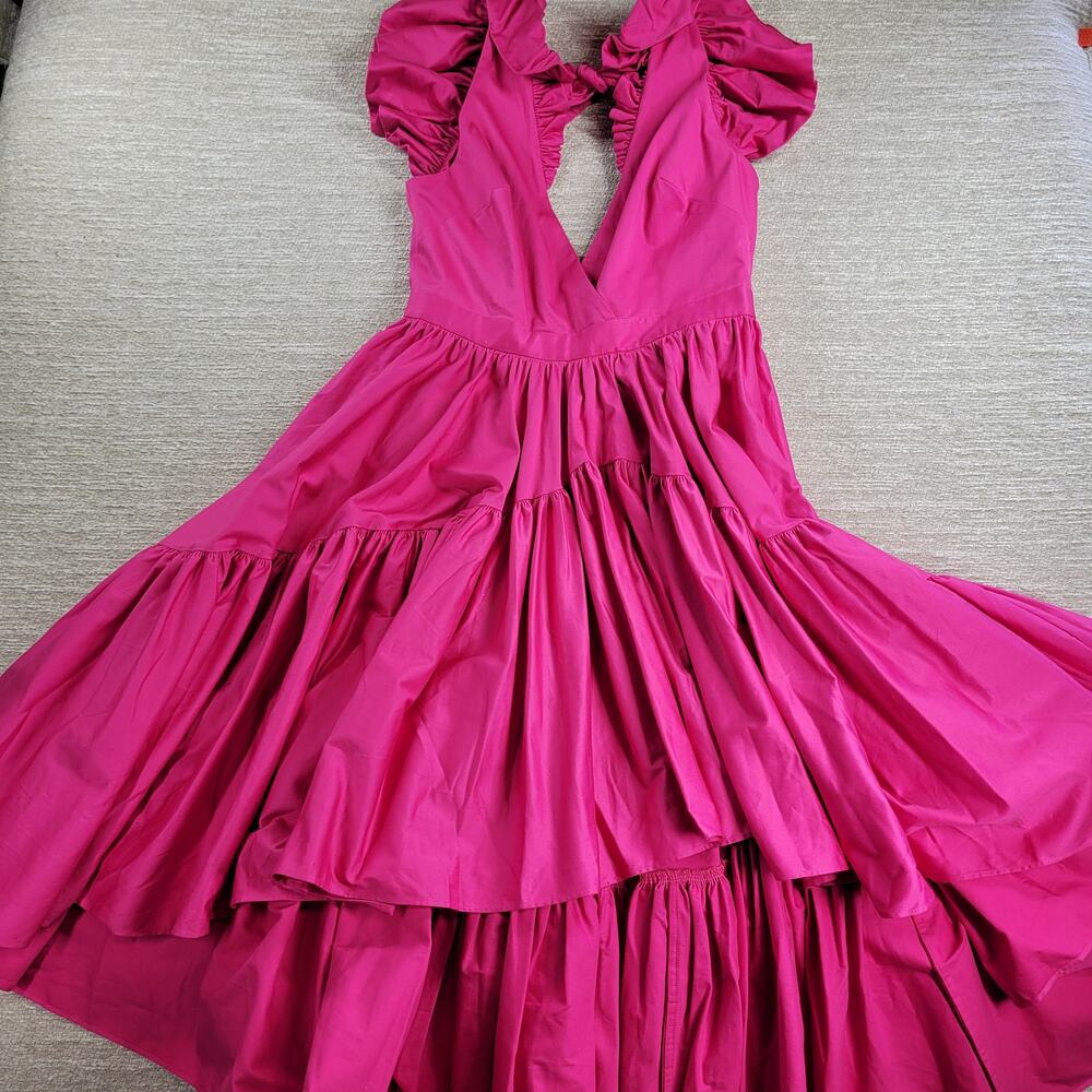 Making the Cut Designer Sienna High Low Dress Medium Magenta Ruffle Flounce New - Picture 16 of 16